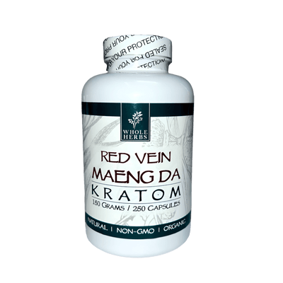 WHOLE HERBS KRATOM CAPSULES 500CT / 300G / 10.6OZ - MAENG DA RED VEIN