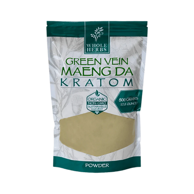 WHOLE HERBS KRATOM POWDER 500G / 17.5OZ - MAENG DA GREEN VEIN