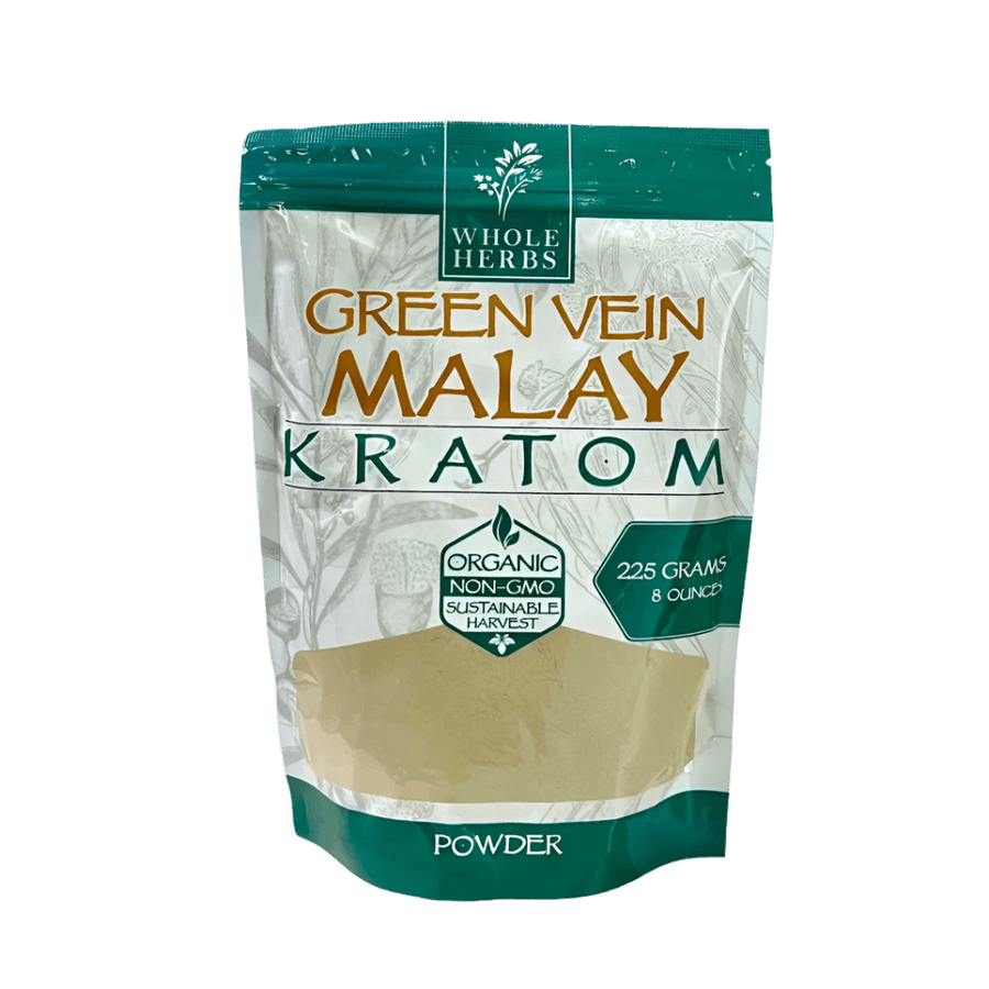 WHOLE HERBS KRATOM POWDER 225G / 8OZ - MALAY GREEN VEIN