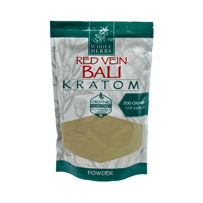 WHOLE HERBS KRATOM POWDER 500G / 17.5OZ - BALI RED VEIN