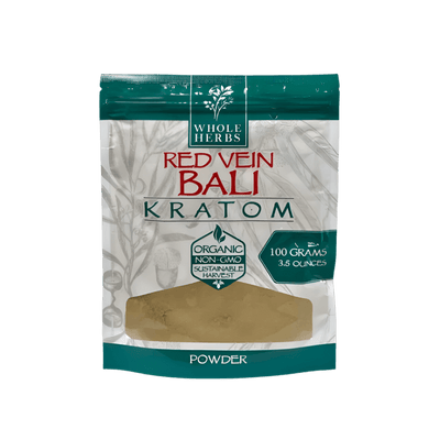 WHOLE HERBS KRATOM POWDER 100G 3.5OZ - BALI RED VEIN