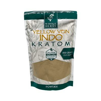 WHOLE HERBS KRATOM POWDER 500G / 17.5OZ - INDO YELLOW VEIN