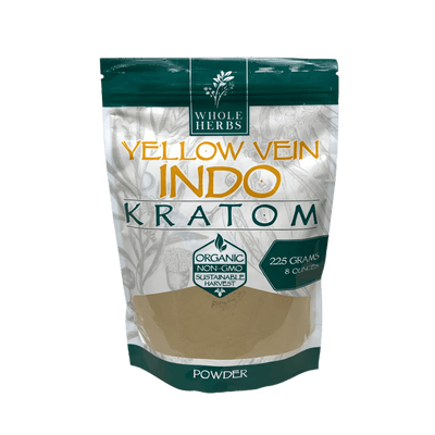 WHOLE HERBS KRATOM POWDER 225G / 8OZ - INDO YELLOW VEIN
