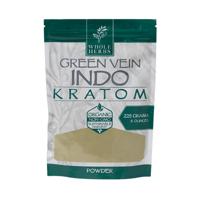 WHOLE HERBS KRATOM POWDER 225G / 8OZ - INDO GREEN VEIN