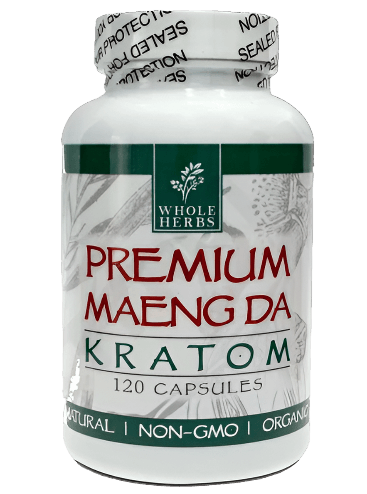 WHOLE HERBS KRATOM CAPSULES 120CT / 72G / 2.5OZ - MAENG DA RED VEIN