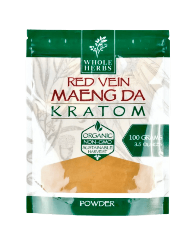 WHOLE HERBS KRATOM POWDER 100G 3.5OZ - MAENG DA RED VEIN
