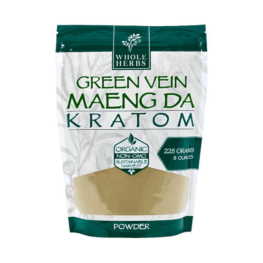 WHOLE HERBS KRATOM POWDER 225G / 8OZ - MAENG DA GREEN VEIN