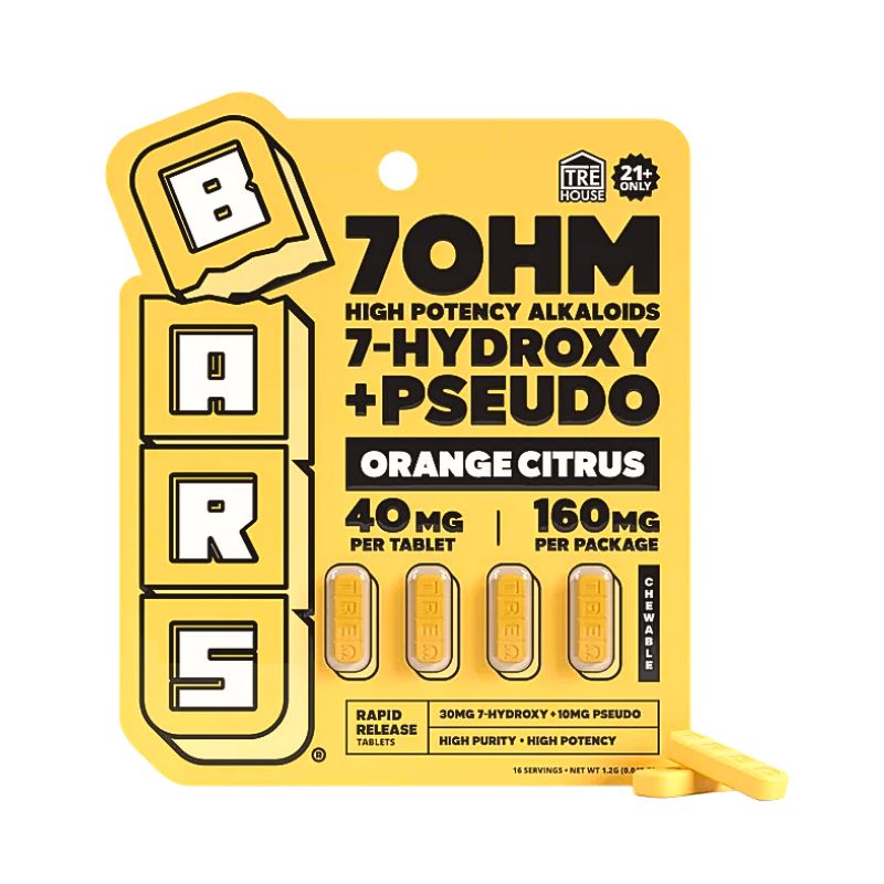 TRE House BARS 7-Hydroxy Pseudo 4ct 40mg Per Tablet - Orange Citrus