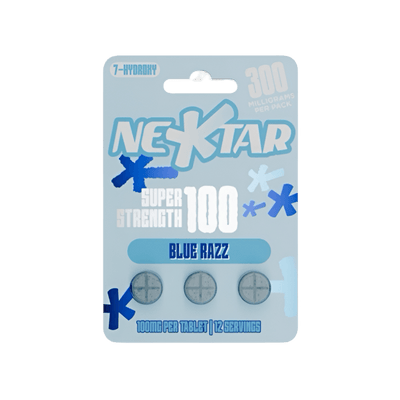 NEKTAR 3ct 7OH Chewable Tabs Super Strength Blue Razz 100mg Per Tablets
