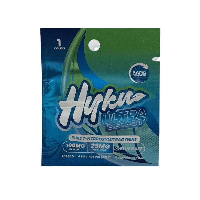 HYKU 1ct 7OH Chewable Tab Blue Razz 100mg Per Tablets