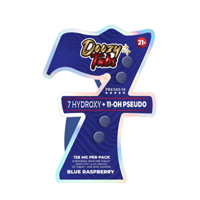 Doozy Tabs 4ct 7OH+11OH Pseudo Chewable Tabs Blue Raspberry 32mg per Tablet