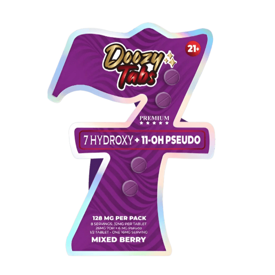 Doozy Tabs 4ct 7OH+11OH Pseudo Chewable Tabs Mixed Berry 32mg per Tablet