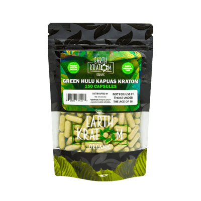 EARTH KRATOM CAPSULES 150CT - HULU GREEN VEIN