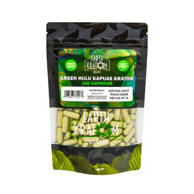 EARTH KRATOM CAPSULES 150CT - HULU GREEN VEIN