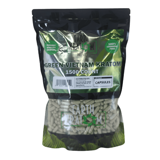EARTH KRATOM CAPSULES 1500CT - VIETNAM GREEN VEIN