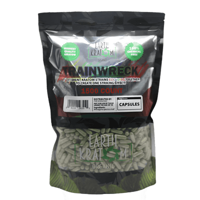 EARTH KRATOM CAPSULES 1500CT - TRAINWRECK