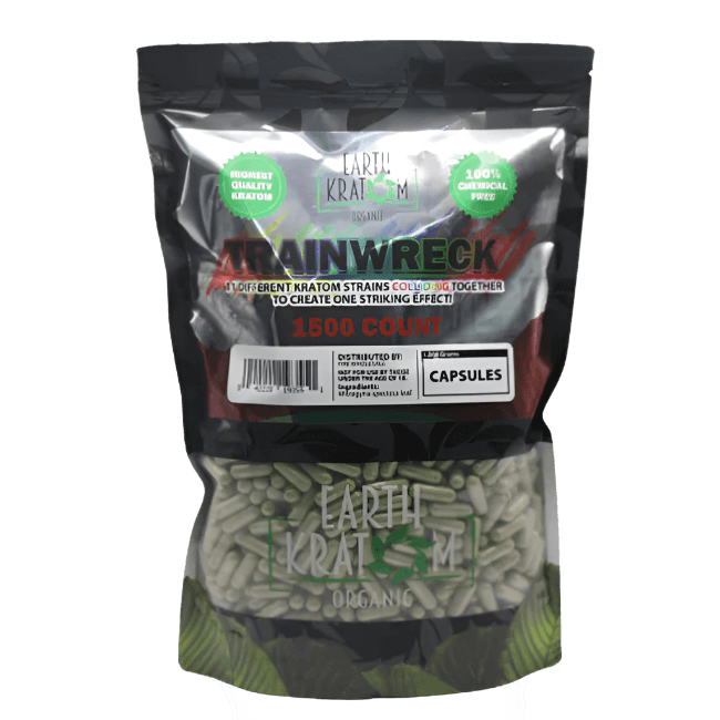 EARTH KRATOM CAPSULES 1500CT - TRAINWRECK