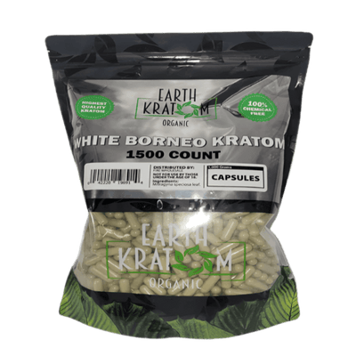 EARTH KRATOM CAPSULES 1500CT - BORNEO WHITE VEIN