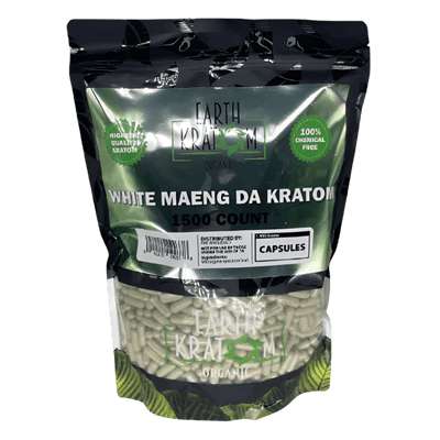 EARTH KRATOM CAPSULES 1500CT - MAENG DA WHITE VEIN