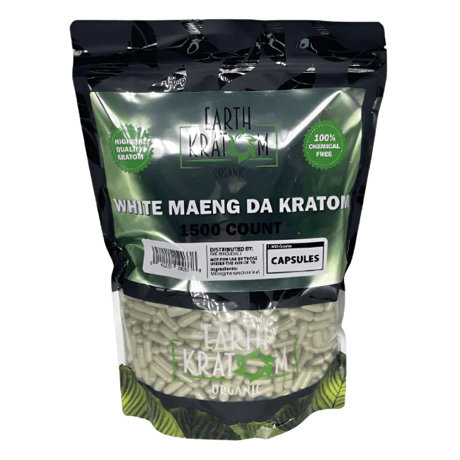 EARTH KRATOM CAPSULES 1500CT - MAENG DA WHITE VEIN