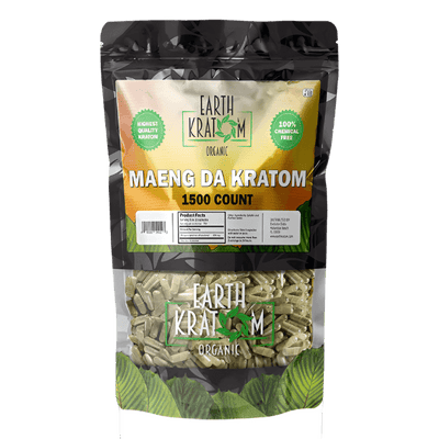 EARTH KRATOM CAPSULES 1500CT - MAENG DA GREEN VEIN