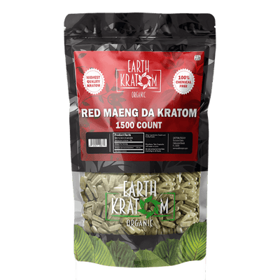 EARTH KRATOM CAPSULES 1500CT - MAENG DA RED VEIN