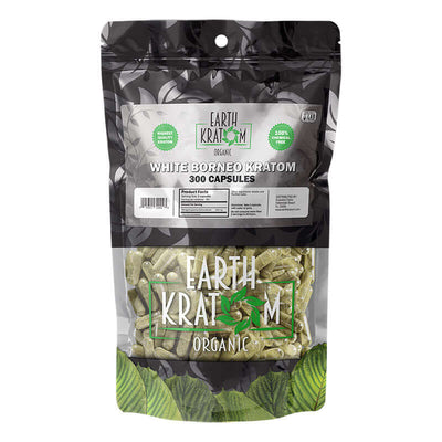 EARTH KRATOM CAPSULES 300CT - BORNEO WHITE VEIN