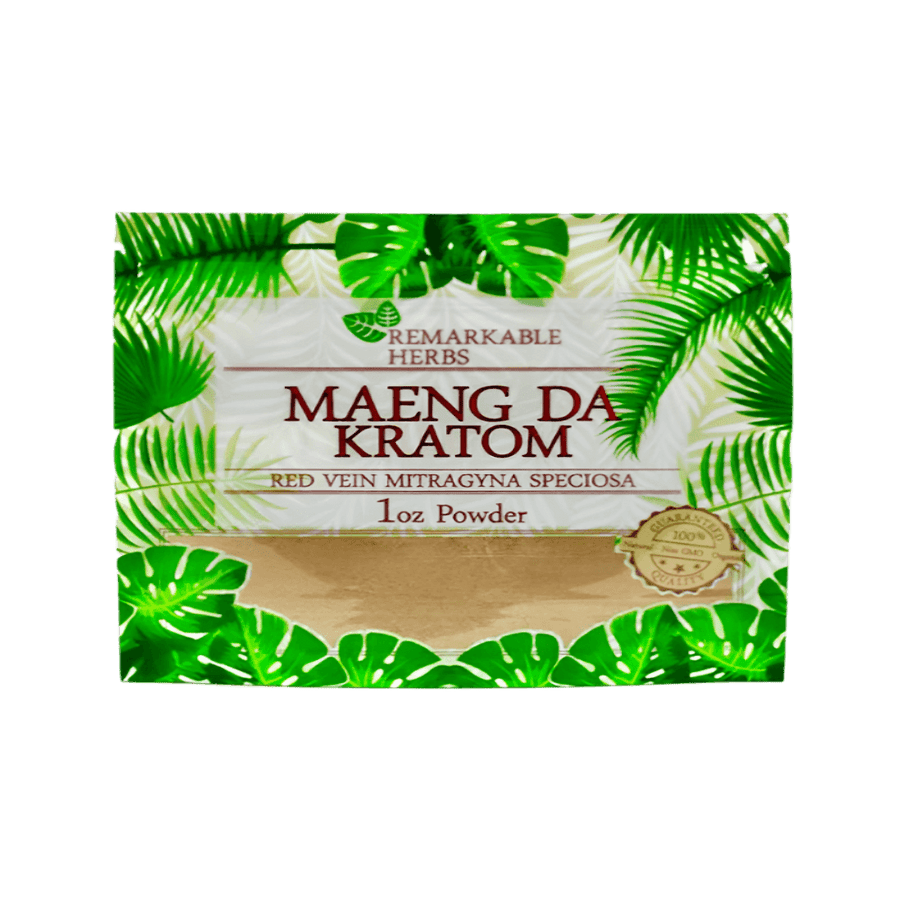 REMARKABLE HERBS KRATOM POWDER 1OZ - MAENG DA RED VEIN