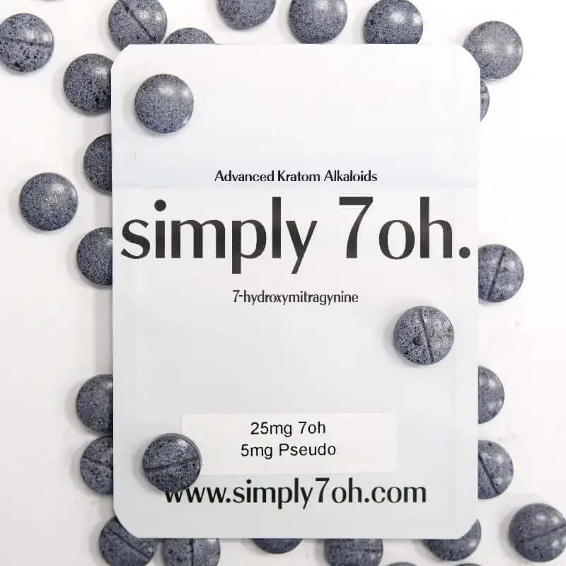 Simply 7oh 7-Hydroxymitragynine + Psuedo Bubblegum Tabs 50ct 25mg + 5mg Per Tablet