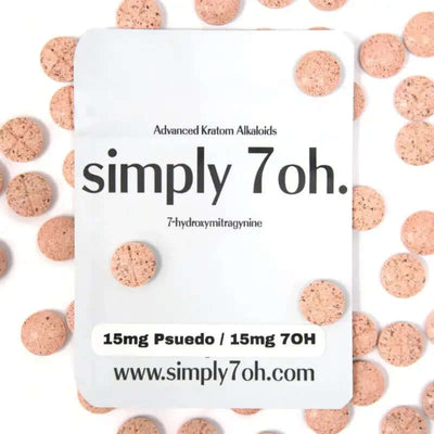 Simply7oh 7-Hydroxymitragynine + Psuedo Tabs 50ct 15mg + 15mg Per Tablet